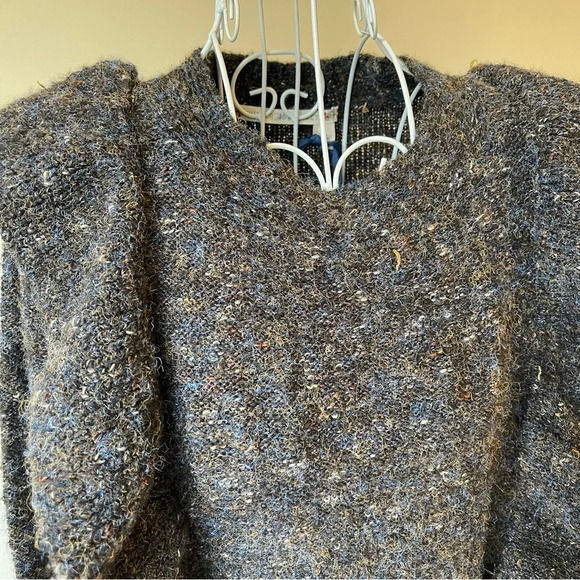 NWT Chelsea & Violet Ruffle Shoulder Sweater Dress Slate wool blend brown SZ S - Picture 4 of 12